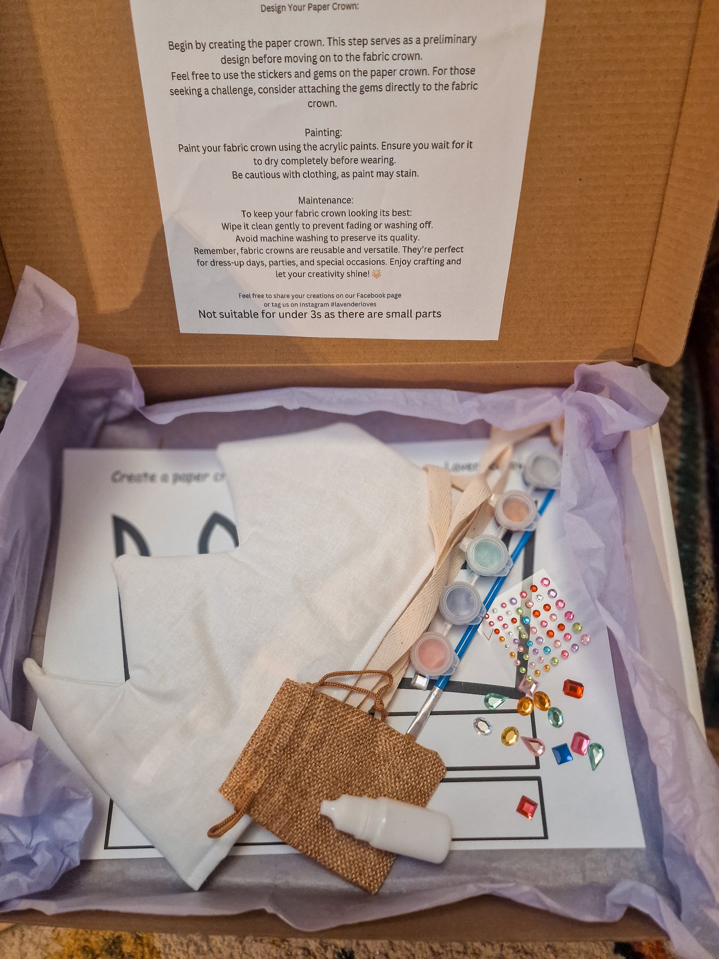 Paint your own fabric crown kit