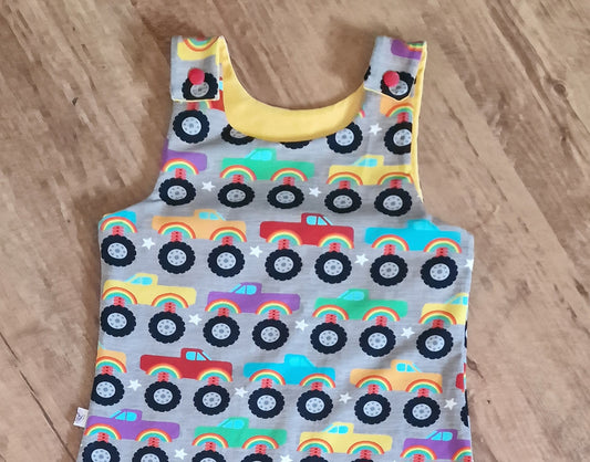 3-4 years - bright trucks romper