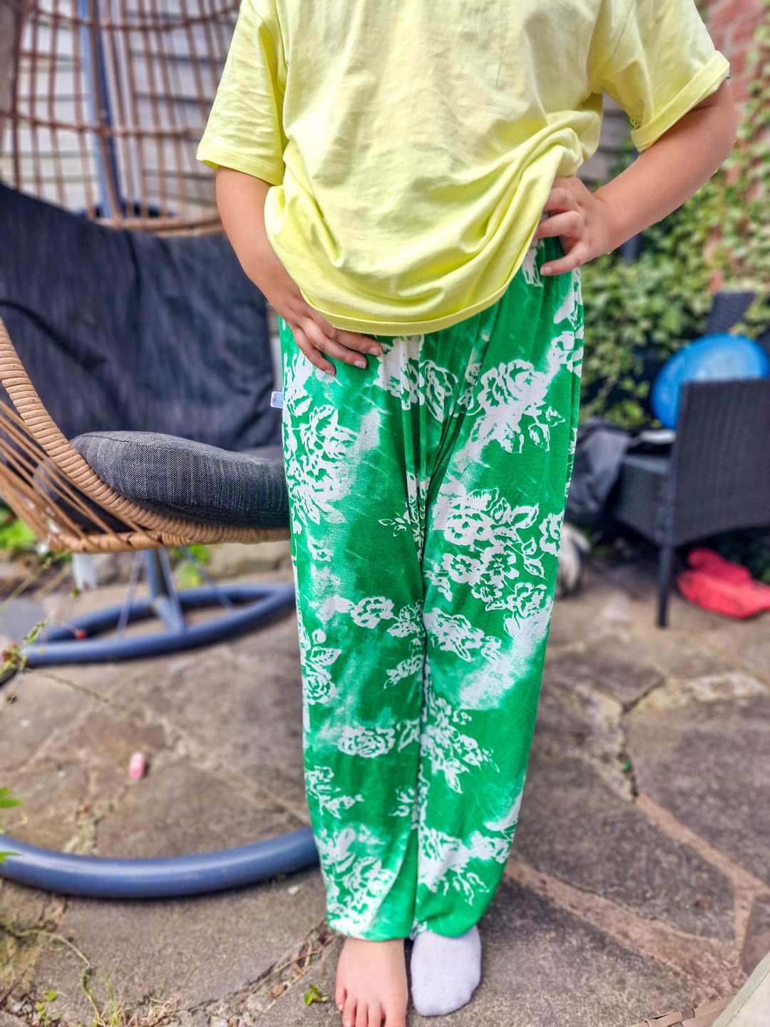 Tie dye green harem pants age 10-12 years