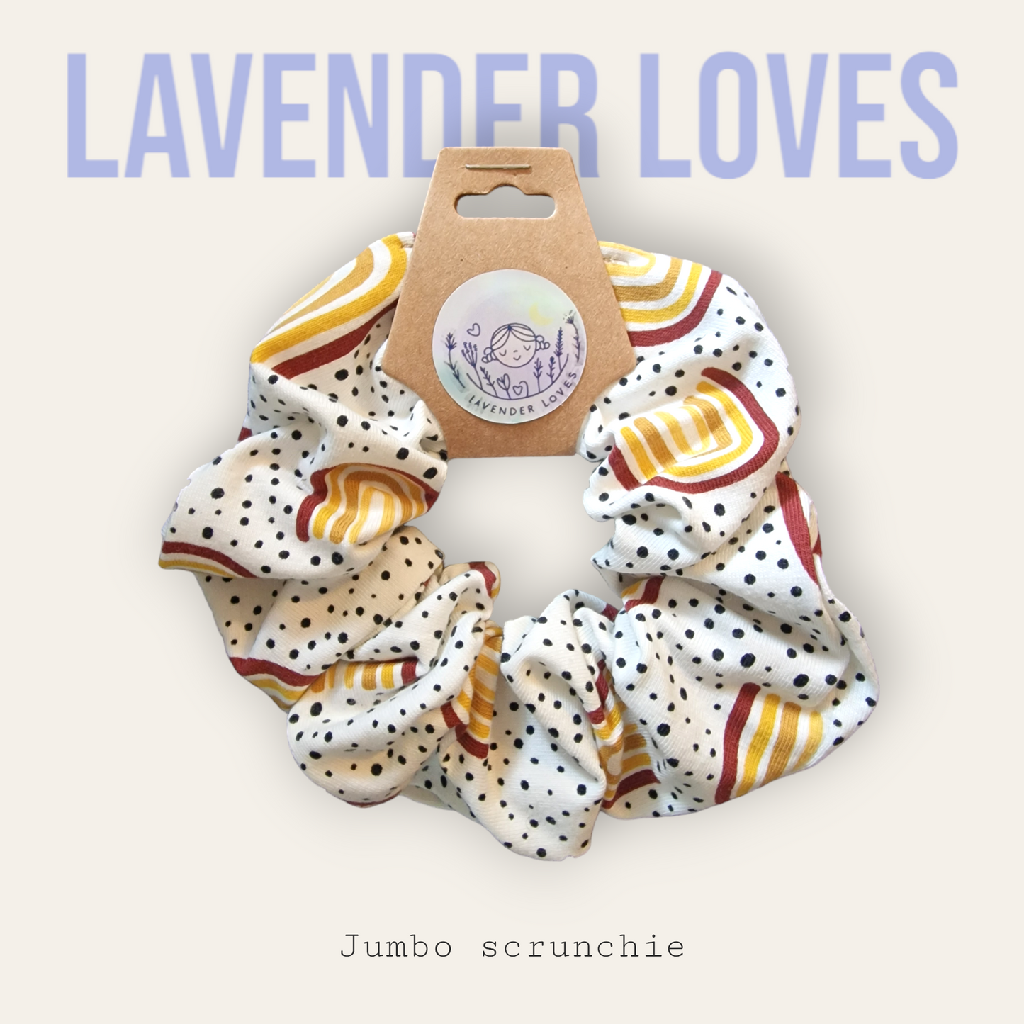 Jumbo and standard scrunchies - Boho rainbows