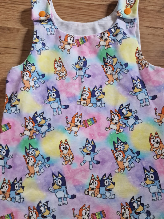 Blue dog 3-4 years rainbow Romper