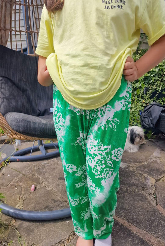 Tie dye green harem pants age 10-12 years