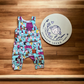 Blue peanut romper 0-3 months