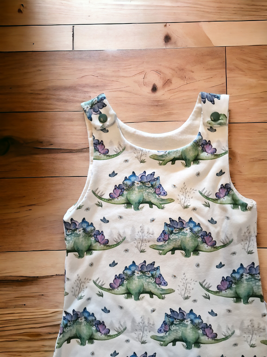 1-2 years White Dinosaur romper