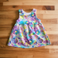 9-12 months rainbow roses pinafore dress