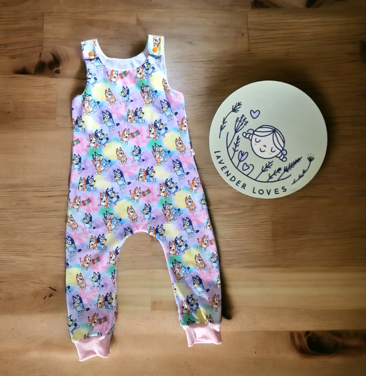 Blue dog 3-4 years rainbow Romper