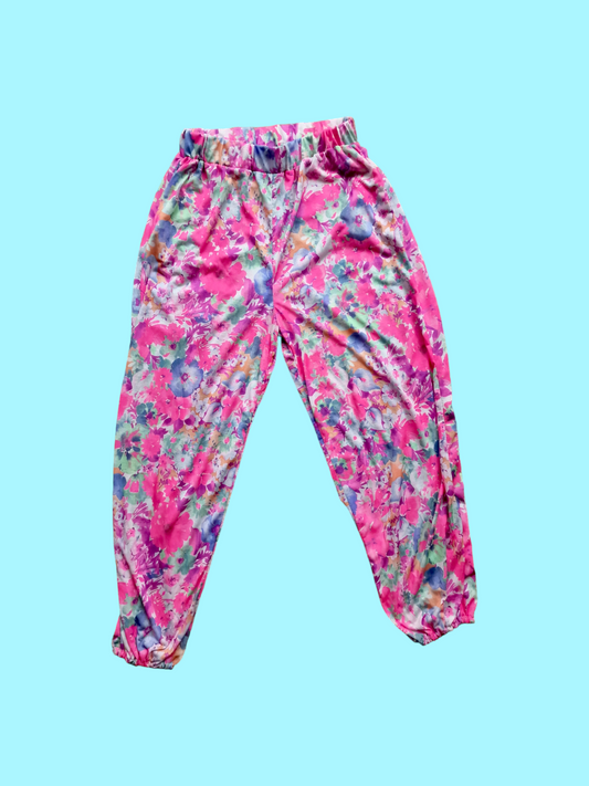 Harem pants/trousers - floral pink! age 13/14 years or UK 6