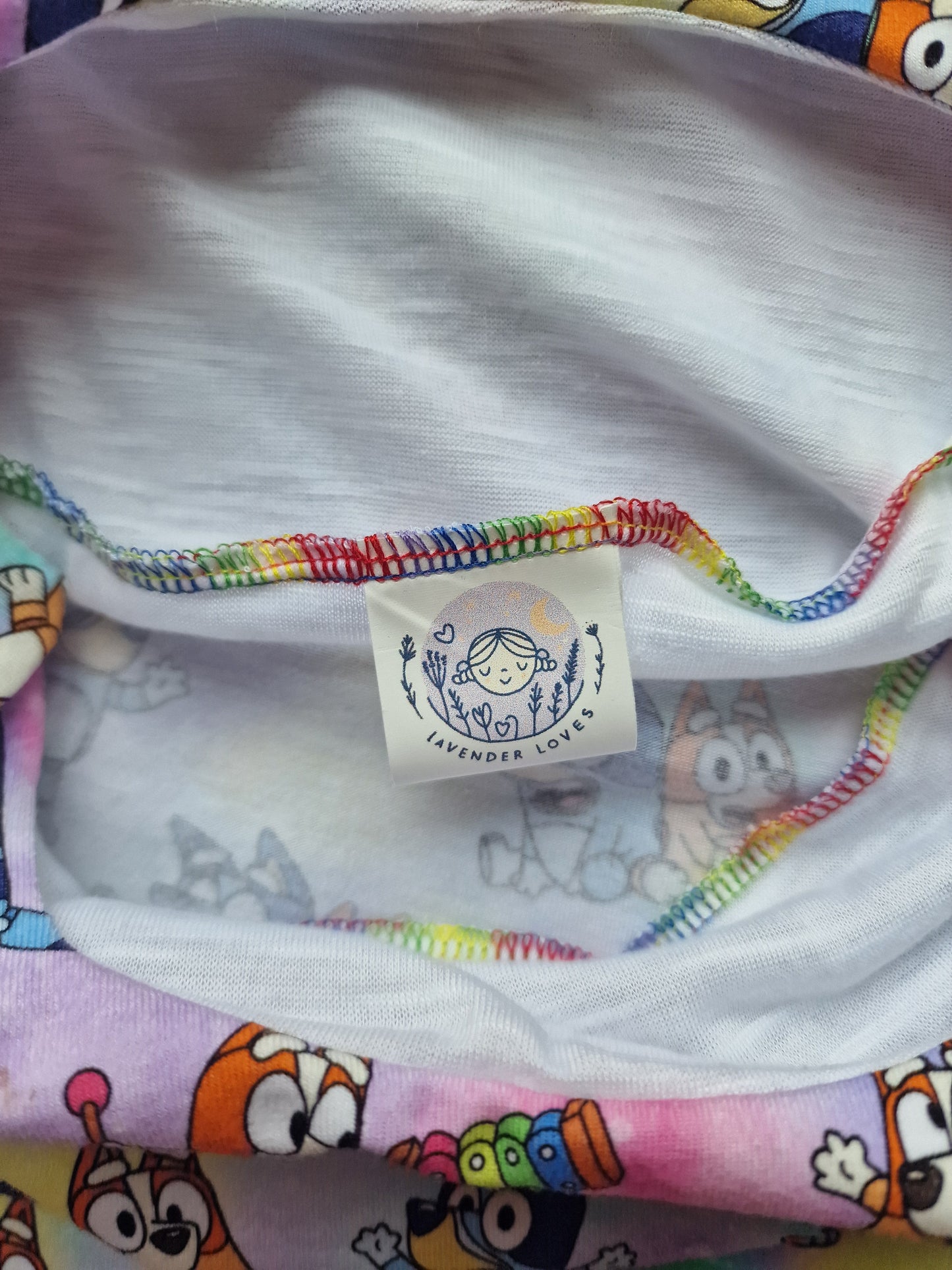 Blue dog 3-4 years rainbow Romper