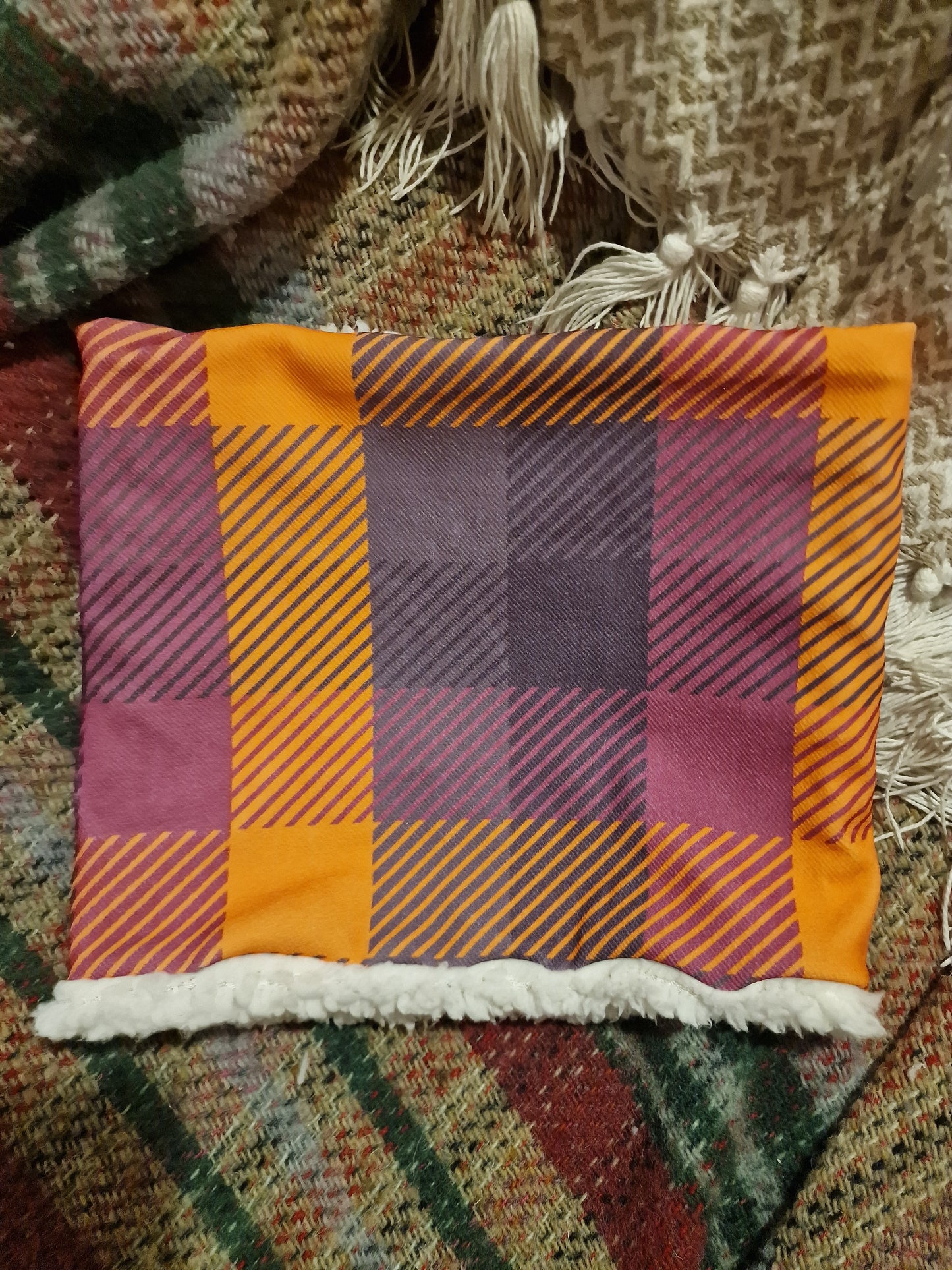 Adult snood - autumnal tartan