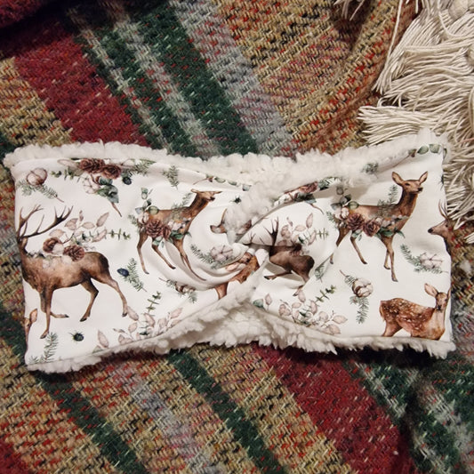 Ear warmer / headband - winter deer all sizes